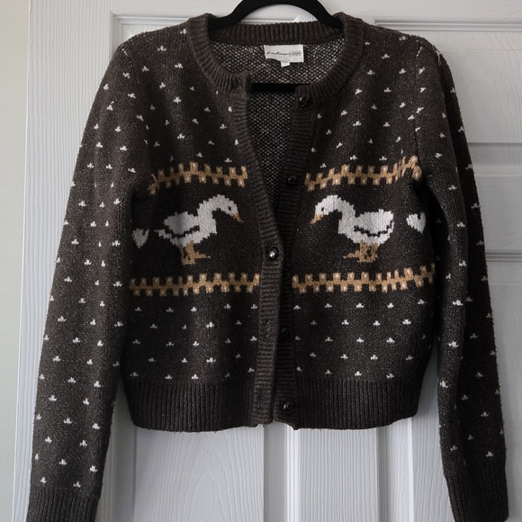 Freshman Sweaters - Freshman 1996: Brown Cardigan w/ ducks